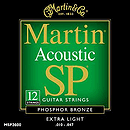 Martin SP 3600 12-string Acoustic Guitar Strings - 80/20 Bronze Wound, Extra Light, 3 Sets