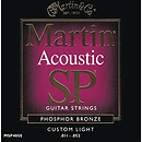 Martin SP 4050 Acoustic Guitar Strings - Phosphor Bronze, Custom Light, 3 Sets