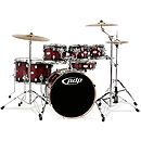 Pacific Drums X7 7-Piece Maple Shell Pack -  Red to Black Sparkle Burst