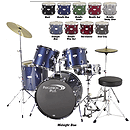 Percussion Plus PP3350 5-piece Drumset w/20" Bass Drum - Brushed Red