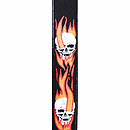 LM Products PS Slider Designer Guitar Strap - Flaming Skulls Design