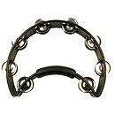 Rhythm Tech Tambourine - Half-moon shape w/power grip - Black