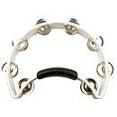 Rhythm Tech Tambourine - Half-moon shape w/power grip - White