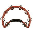 Rhythm Tech Tambourine - Half-moon shape w/power grip - Red