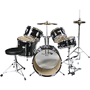Percussion Plus 5-piece Junior Drum Set w/Hi-hat - Black
