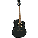 Sierra Alpine Acoustic Electric Guitar - Black Gloss - with free guitar stand!