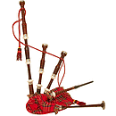 Bagpipe, Rosewood, Tartan Cover Syn. Bag