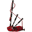 Bagpipe, Black Rosewood, Tartan, Syn Bag