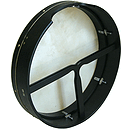 Bodhran, 18" X 4", Tune, Black, T-Bar