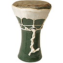 Doumbek, Ceramic, 5"x8", Dark Green
