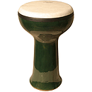 Doumbek, Ceramic, 11", Green, Fiberskyn