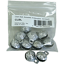 Clam Bell, Nickeled, Embossed, 10 Count