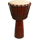 Djembe, 13" x 24" Mango Wood, Red