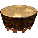Drum Coffee Table, 38" With Beaters