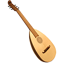 Lute-Guitar, 6 String, Variegated, Pegs