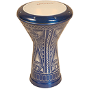 Aluminum Doumbek, Traditional Motif Blue