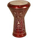 Aluminum Doumbek, Traditional Motif Red