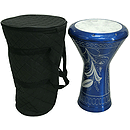 Aluminum Doumbek, Motif Blue, Fiberskyn