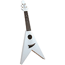 Mahalo UG-40WT Flying V style White Ukulele w/Gig Bag