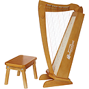 Schoenhut 15 String Harp w/ bench - Cherry