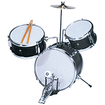 Excel 3 Piece "Mini" Drumset, Black