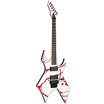 B.C. Rich Joey Jordison Signature Edition Warlock Electric Guitar, White with Blood Splatter