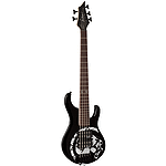 B.C. Rich John Moyer Signature Havoc 5 String Electric Bass, Black with Skull Graphic