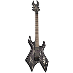 B.C. Rich Kerry King Wartribe 6 Warlock Electric Guitar, Trans Black with Tribal Graphic