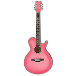 Daisy Rock Wildwood Acoustic Guitar - Pink Burst, Left-Handed