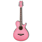 Daisy Rock Wildwood Acoustic / Electric Guitar - Pink Burst, Left-Handed