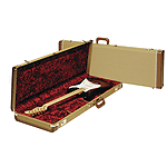 Fender® Deluxe Hardshell Strat/Tele Case - Brown Tweed Exterior, Red Poodle Plush Interior