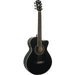 Washburn EA10 Festival Series Petite Jumbo Acoustic-Electric Guitar - Black