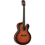 Washburn EA15 Florentine Acoustic-Electric Guitar, Flame Tobacco Burs