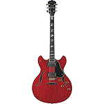 Washburn HB35 Hollow-body Electric Guitar - Wine Red - with case