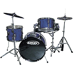 Excel 404 Series 4 Piece Drum Set, Metallic Blue