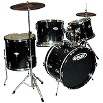 Excel 535 Series 5 Piece Drum Set, Black