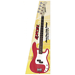 Excel Electric Bass Guitar Package, Red