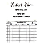 Teaching Aids, Teacher's Assignment Record