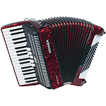 Hohner Bravo III 72 Piano Accordion - Continental Tremolo/Red Pearl