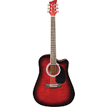 Jay Turser JJ45FCET Dreadnought Acoustic-Electric Guitar - Red Sunburst