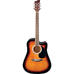 Jay Turser JJ45FCET Dreadnought Acoustic-Electric Guitar - Tobacco Sunburst