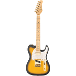 Jay Turser JT-LTCUSTOMDLX Tele-style Electric Guitar - Antique Natural Sunburst