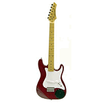 Crestwood 31" Children's Electric Guitar w/built-in Amplifier - Transparent Red