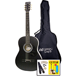 Darling Divas 3/4-size Children's Acoustic Guitar Starter Package - Steel String, Black Voodoo