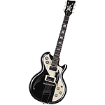 Italia Mondial Classic Electric Guitar - Black - with Hardshell Case