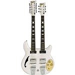 Italia Rimini Doubleneck Electric Guitar - White Pearloid