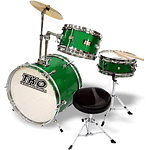 TKO 3-piece Junior Drum Set with Throne - Metallic Green Finish