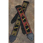Fender® 2" Monogrammed Strap - Black, Yellow & Brown