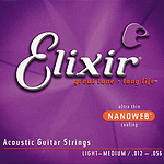 Elixir Acoustic Guitar Strings with Ultra-Thin Nanoweb Coating - Light-Medium