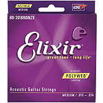 Elixir Acoustic Guitar Strings with Original Polyweb Coating - Medium